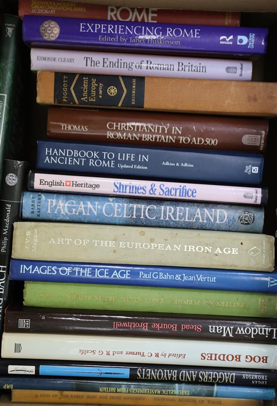 A collection of 100 volumes relating to Archaeology, Roman British, early Celtic, Welsh and Scottish history,